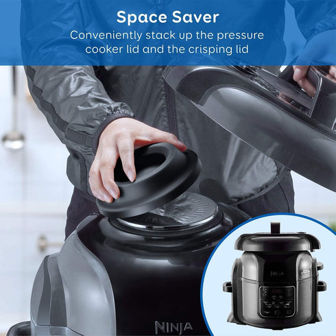 Goldlion Lid Stand Silicone Lid Holder Accessories Compatible with Ninja Foodi Pressure Cooker and Air Fryer 5 Qt, 6.5 Qt and 8 Quart, Black...