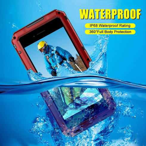 Mitywah Waterproof Case for iPhone SE 2020, Heavy Duty Military Grade Armor Metal Case, Full Body Protective Shockproof Dustproof Strong Rugged Th...
