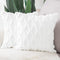 MADIZZ Set of 2 Soft Plush Short Wool Velvet Decorative Throw Pillow Covers 22x22 inch White Square Luxury Style Cushion Cases Pillow Shell for So...