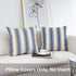 JOJUSIS Stripe Throw Pillow Covers Farmhouse Pillowcases Pack of 2 20 x 20 Inch Blue...