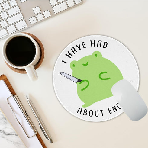 Funny Frog Round Mouse Pad Cute Small Mousepad for Laptop Wireless Mouse Office Computer Mouse Pads for Desk Non-Slip Rubber Base Mouse Pad, 7.9×7...