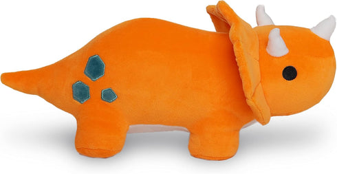 Orange Dinosaur Triceratops Plushie - 10 Inches Stuffed Animal Plush Dino - Plushy and Squishy Dinosaur with Soft Fabric and Stuffing - Cute Toy G...