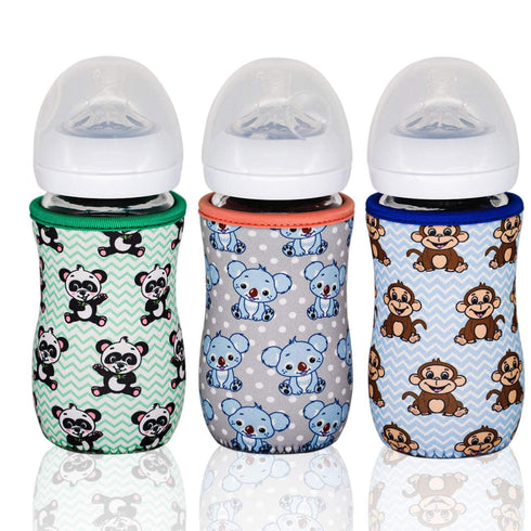 Glass Baby Bottle Sleeve for 8 oz Philips Avent | Sippy Cup Cover | Neoprene Cover | Non Slip Grip | Set of 3...