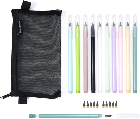 10PCS Replaceable Refills Technology Unlimited Writing Magic Pencil Inkless Pencil,Reusable Everlasting pencil Erasable Infinite Pens for Student ...