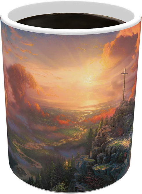 Morphing Mugs Thomas Kinkade - The Cross - One 11 oz Color Changing Heat Sensitive Ceramic Mug – Image Revealed When HOT Liquid Is Added!...
