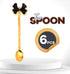 6pcs Black Butterfly Shaped Casting Tea & Coffee Stirring Teaspoon Set - 6" - Unique Butterfly Shaped - a Very Different Product Dazzling - Suitab...