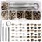 Leather Snap Fasteners Kit, Press Stud Stainless Steel Buttons for Marine Boat Canvas with Punching Tool Set Tool Kit (2 Components, 40 Pcs for Ea...