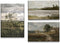 Field Landscape 3 Pieces Split Print Wall Art, Vintage Printed Country Landscape Painting, Oil Painting Mural Art, Nature Landscape Wall Art Print...
