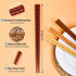 5 Pairs Japanese Minimalist Reusable Chopsticks, 8.8 Inch Non-Slip Natural Wood Set - Ideal for Sushi, Noodles, Rice | Chopsticks Gift Set for Asi...