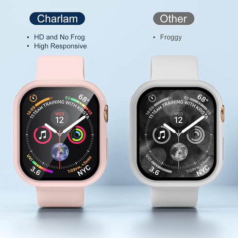 Charlam Waterproof Case Compatible with Apple Watch 41mm iWatch SE Series 8 7 with Built-in Tempered Film Screen Protector, Full Coverage Hard PC ...