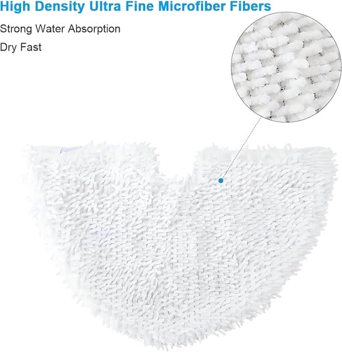Fushing 3Pcs Steam Mop Pads, Triangle Washable Microfiber Cleaning Steamer Replacement Pads for Shark Steam Pocket Mop S3500 Series S3501 S3550 S3...