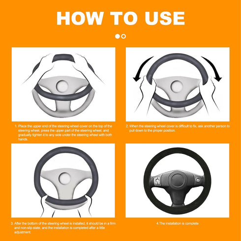 Heated Steering Wheel Cover 15" Steering Wheel Warmer 12V Heated Auto Steering Wheel Protector Cover for Winter Universal Fit Steering Wheel Outer...