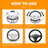 Heated Steering Wheel Cover 15" Steering Wheel Warmer 12V Heated Auto Steering Wheel Protector Cover for Winter Universal Fit Steering Wheel Outer...