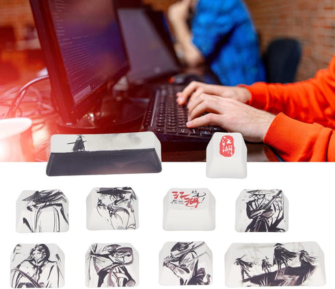 Keyboard Keycaps, Custom Keycap 10 Keys Sublimation Process Ink Martial Arts Windows Novelty Keycap Pbt Keycaps Clear Pattern DIY Mechanical Keybo...