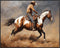 Posterizer 1 pcs- Cowboy riding a brown and white horse-Art for Animal Lovers- Gift for Men Women Entrepreneur Teens-decor for Bedroom, Office, Li...