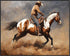 Posterizer 1 pcs- Cowboy riding a brown and white horse-Art for Animal Lovers- Gift for Men Women Entrepreneur Teens-decor for Bedroom, Office, Li...