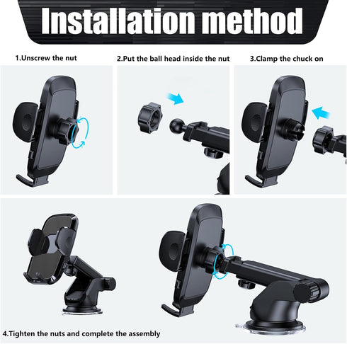 1 PC Car Phone Holder with Silicone Gasket, Shockproof Waterproof Plastic Vehicle Smartphone Mount for 1.96In to 3.54In Equipment, Universal Autom...