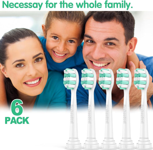 Toothbrush Replacement Heads for Philips Sonicare C2 Plaque Control ProtectiveClean 4100 5100 6100 Electric Toothbrush Heads, 6-Pack...