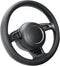 SEG Direct Black Car Steering Wheel Cover Small Size 14-14.25 inch (35.5-36 cm), for Prius Civic Model 3 Model Y Camaro, Breathable Microfiber Lea...