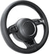 SEG Direct Black Car Steering Wheel Cover Small Size 14-14.25 inch (35.5-36 cm), for Prius Civic Model 3 Model Y Camaro, Breathable Microfiber Lea...