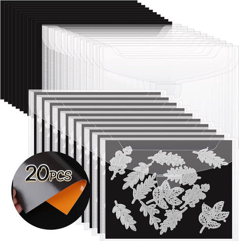 20 PCS Stamp and Die Storage Bag and Rubber Magnetic Sheets,die storage Set for Storage Die Cutting?DIY Scrapbooking....