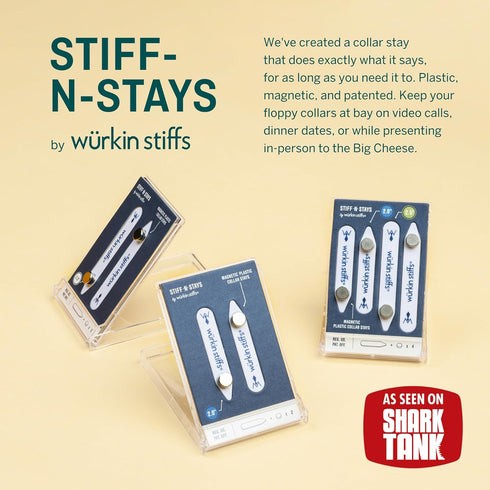 Wuerkin Stiffs Plastic Magnetic Collar Stays As Seen on Shark Tank | Stiff-N-Stays Collar Inserts...