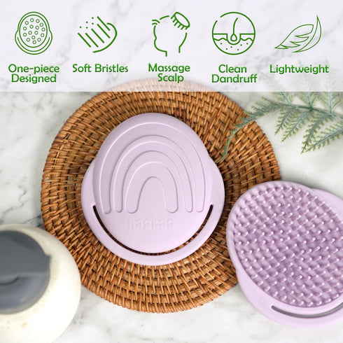 haakaa Silicone Shampoo Brush - Cradle Cap Brush Comb - Baby Hair Scrubber - Scalp Massager for Newborns & Toddlers - 1pk-Lavender...