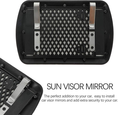 Sun Visor Mirror Clip on, Silence Shopping Car Makeup Vanity Mirror Car Cosmetic Mirror Sun-shading Mirror Black Auto Supplies 11cm/4.3''x7cm/2.7'...