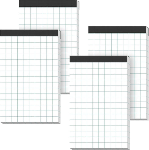 Graph Paper Pads 4 Pack Grid Paper Pad 5x8 White Note Pads 2x2 Squares Per Inch Writing Pad Perforated Lined Grid Notebook 50 Sheets Paper Pads Sm...