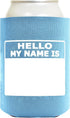 Personalized Can Cooler Hello My Name is Name Tag Set 6-Pack Can Drink Sleeves and Marker...