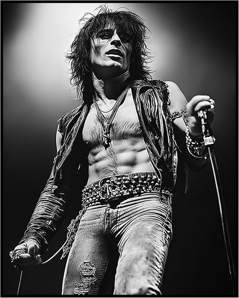 Posterizer 1 pcs-retro rock and roll muscian-black and white photo 3-Photography Art-Retro Art-Decorations for Bedroom, Office, Living Room - unfr...