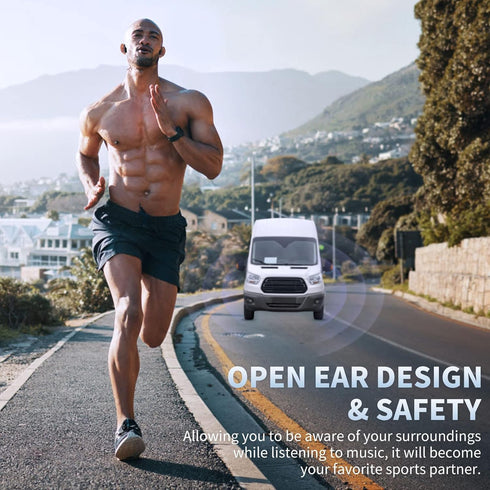 Bone Conduction Headphones Premium Open-Ear Wireless Bluetooth Sport Headphones with Microphones, Sweatproof Waterproof Wireless Earphones for Run...