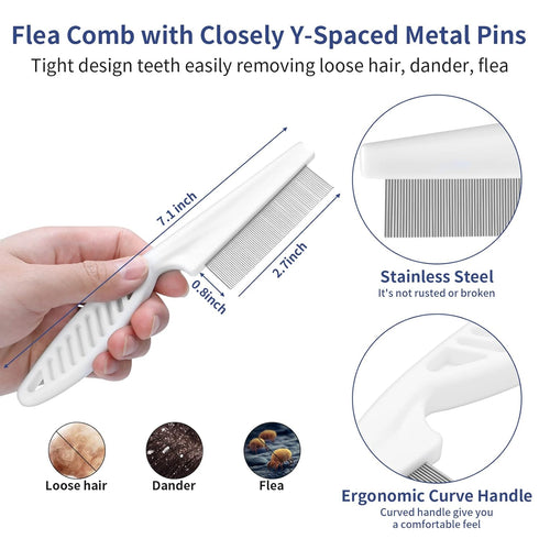 5 in 1 Dog Grooming Kit - Self-Cleaning Slicker Brush for Dogs and Cats - Shedding Brush Set for Short and Long Haired Pets - Includes Pet Comb, F...