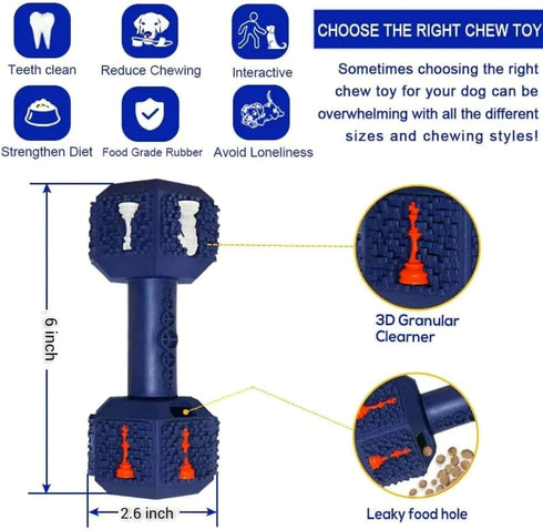 Dog Chew Toy for Aggressive Chewers, Interactive Dental Toy for Training and Cleaning Teeth, Durable and Indestructible Toy for Small and Medium D...