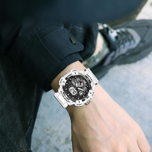 FANMIS Mens Analog Digital Sports Watch Large Face Outdoor Sports Waterproof Military Wrist Watches with Date Multifunction Tactics LED Army Stopw...