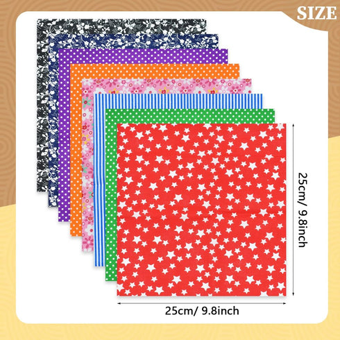 9.8X 9.8" 56Pcs Cotton Print Fabric Bundle Squares Pre-Cut Design Printed Quilting Sewing Floral for Quilting Patchwork DIY Craft Scrapbooking Clo...
