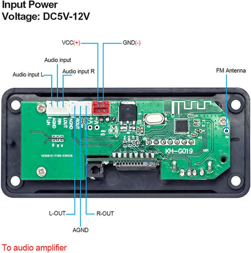 DC 6V?12V Bluetooth Decoder Board,KIMISS Bluetooth 5.0 MP3 Decoder Module ABS Digital Display Decoding Wireless Audio Receiver Module with Remote ...