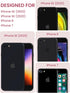 Dretal for IPhone SE 2022/2020 Case,IPhone 8/7 Case,with Tempered Glass Screen Protector,Military Grade Drop Tested Hard Back & Soft Edge Slim Flo...