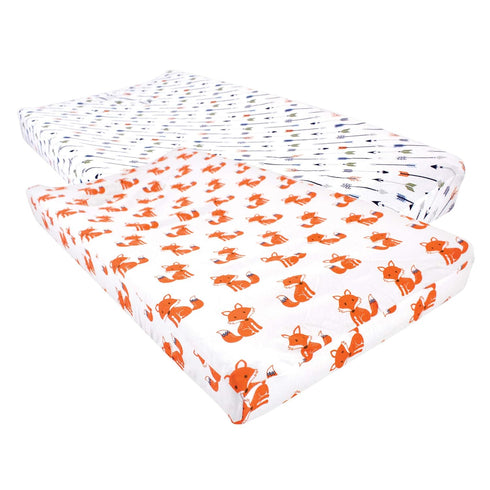 Hudson Baby Unisex Baby Cotton Changing Pad Cover, Foxes, One Size...