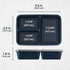 Bentgo 20-Piece Lightweight, Durable, Reusable BPA-Free 3-Compartment Containers - Microwave, Freezer, Dishwasher Safe - Navy Blue...