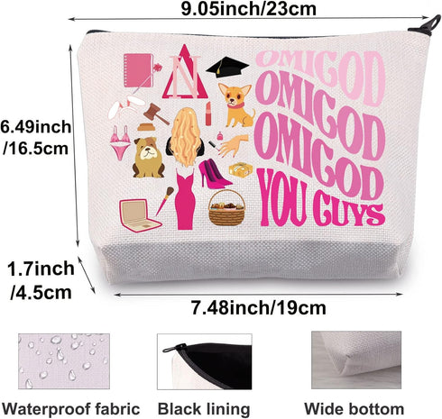 Elle Woods Cosmetic Makeup Bag Musical Theatre Gifts Omigod Omigod Omigod You Guys Makeup Zipper Bag Elle Woods Merchandise (Omigod)...