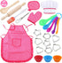 3 otters 27pcs Kids Chef Set, Kids Baking Sets with Apron Chef Hat Chef Costume Dress Up Chef Outfit for 2 3 4 5 6 7 8 Year Old Girls Stocking Stu...
