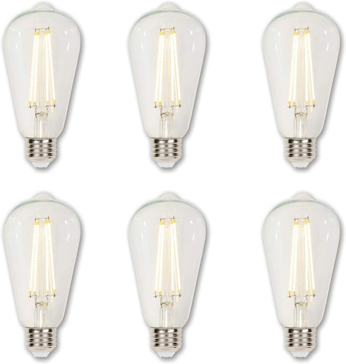 Westinghouse 4518200 4.5 Watt (40 Watt Equivalent) ST20 Dimmable Clear Filament LED Light Bulb, Medium Base, 6-Pack, Warm White...
