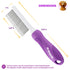 Detangling Pet Comb for Dogs & Cats with Long & Short Stainless Steel Metal Teeth for Removes Tangles and Knots - Detangler Grooming Tool for Dema...