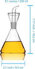 HAIZEEN 9 oz / 250 ml Glass All-Purpose Cruet, Glass Oil Decanter and Cruet (Cone-9 oz, Smooth surface)...
