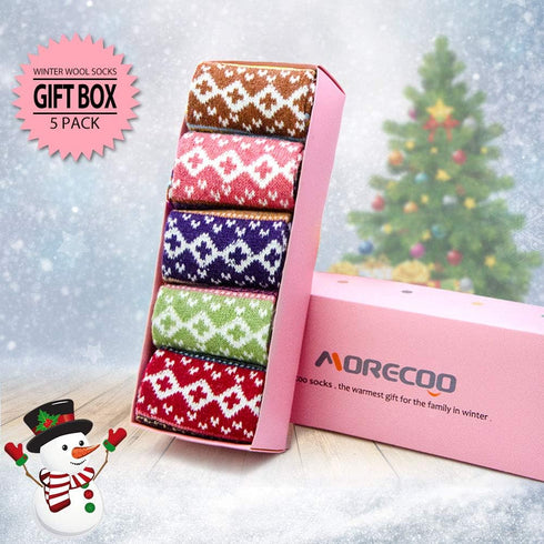 MORECOO Womens Socks Winter - Stocking Stuffers Gifts for Women - Thick Wool Soft Warm Cozy Crew Socks for Women...