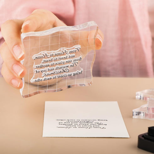 6 Pieces Acrylic Stamp Block Clear Stamping Tools Set with Grid Lines for Scrapbooking Crafts Card Making,Clear Acrylic Stamp Block Kit with Grid ...