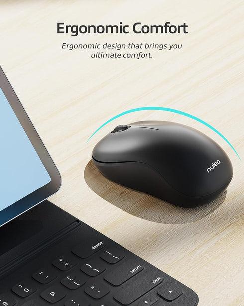 Nulea Wireless Bluetooth Mouse, Dual-Mode Connectivity (Bluetooth 5.0 & 2.4G USB) Computer Mouse, Sleek, Portable, Compact Design in 10 Colors, Pe...