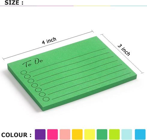 9 Pads to Do Lined Sticky Notes Self-Stick Note Pads with Line 3x4 Inch Adhesive Memo Sticky Notes Notepad...
