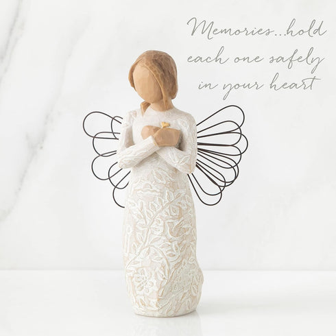 Willow Tree Remembrance Angel (Lighter Skin), Memories…Hold Each one Safely in Your Heart, A Gift to Express Sympathy, Comfort, Remembrance and He...